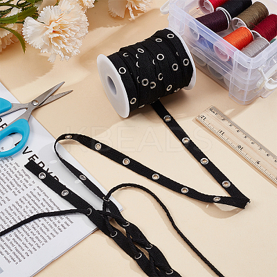 20 Yardcs Cotton Ribbon with Stainless Steel Eyelets OCOR-BC0009-65A-01-1