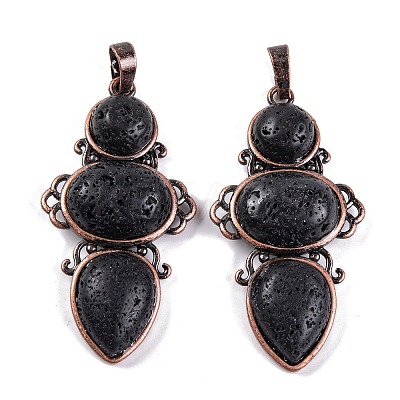 Natural Lava Rock Pendants G-Q158-04-06-1