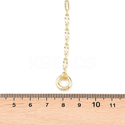 Brass Wavy Oval Link Chain Y Lariat Necklaces NJEW-H087-01G-1