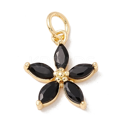 Brass Micro Pave Cubic Zirconia Pendants ZIRC-P098-03G-1