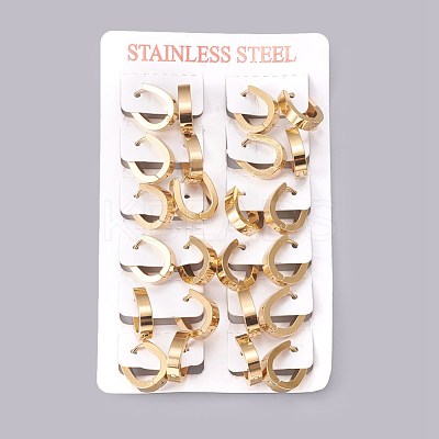 304 Stainless Steel Hoop Earrings EJEW-O087-08C-1