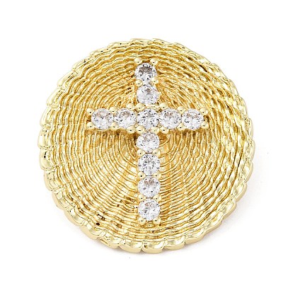 Brass Micro Pave Cubic Zirconia Pendants KK-S510-34G-01-1