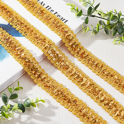 Sparkle Style Purl Polyester Ribbons OCOR-WH0074-38-1