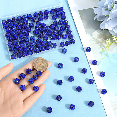 120Pcs Pave Disco Ball Beads RB-SC0001-13C-1