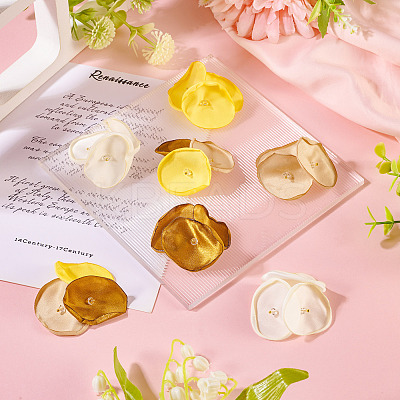 20Pcs 5 Style Silk Artificial Rose Flower Pendant PALLOY-TA00175-1