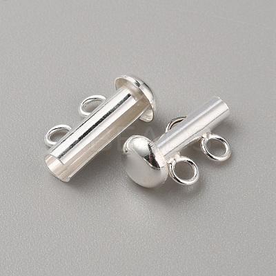 Sterling Silver Slide Lock Clasps STER-WH0008-33-1