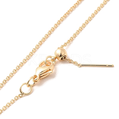 1mm Rack Plating Brass Cable Chain Adjustable Slider Necklaces for Women Men MAK-L044-03G-1