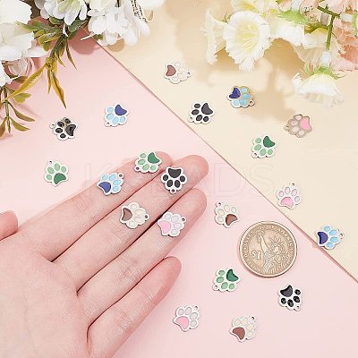 20Pcs 5 Colors 304 Stainless Steel Enamel Charms STAS-UN0026-51-1