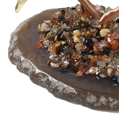 Natural Citrine Chips Love Heart Tree Decorations DJEW-P017-B02-1