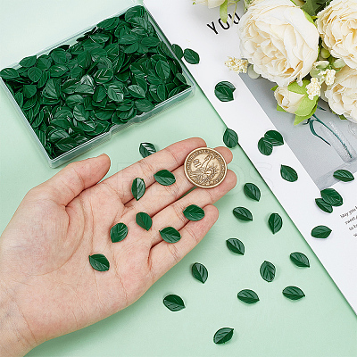 600Pcs PVC Imitation Mint Leaf DJEW-OC0003-88-1