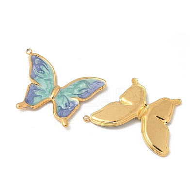 304 Stainless Steel Enamel Pendants STAS-V015-61C-G-1