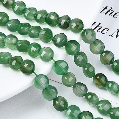 Natural Green Onyx Agate Beads Strands X-G-N326-100A-09-1