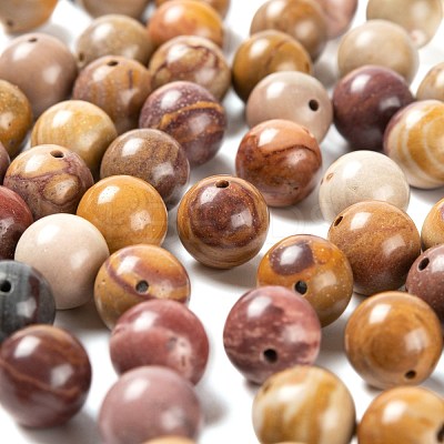 100Pcs 8mm Natural Mookaite Round Beads DIY-LS0002-57-1
