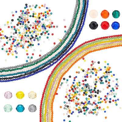 12 Strands 12 Colors Transparent Glass Beads Strands GLAA-PH0001-89-1
