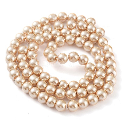 Baking Paint Pearlized Glass Pearl Round Bead Strands HY-Q330-8mm-42-1