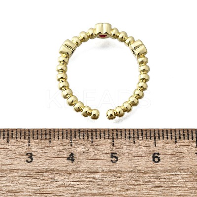 Brass Micro Pave Cubic Zirconia Open Cuff Rings for Women RJEW-F179-01G-1