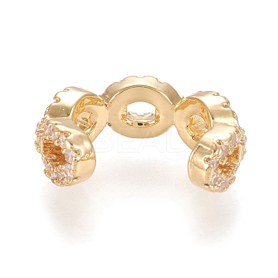 Brass Micro Pave Clear Cubic Zirconia Cuff Earrings EJEW-M195-09G-1