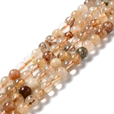 Natural Rutilated Quartz Beads Strands G-B029-B02-02-1