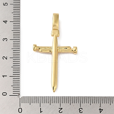 Rack Plating Brass Micro Pave Clear Cubic Zirconia Pendants KK-B092-05G-1