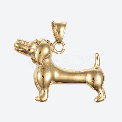 304 Stainless Steel Puppy Pendants STAS-G175-19G-1