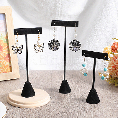 6Pcs 3 Styles T Shaped Alloy Earring Display Stand EDIS-SC0001-05-1