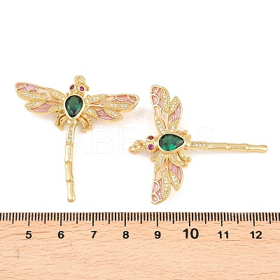 Autumn Theme Brass Micro Pave Cubic Zirconia Pendants ZIRC-L100-005G-1