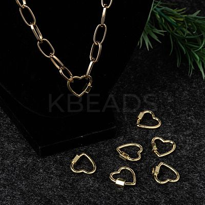 Brass Screw Carabiner Lock Charms KK-T047-04G-1