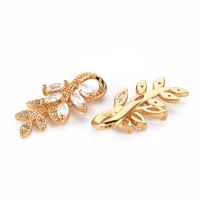 Rack Plating Brass Micro Pave Clear Cubic Zirconia Pendants X-KK-T060-64B-RS-1