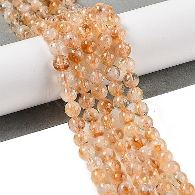 Heated Natural Citrine Bead Strands G-P466-01D-1