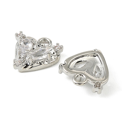 Brass Micro Pave Cubic Zirconia Charms KK-C107-14B-P-1