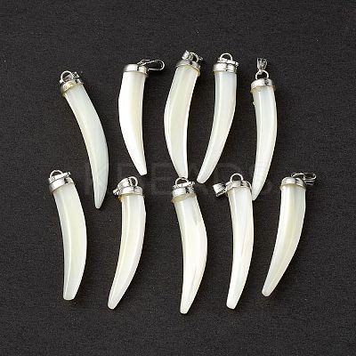 Natural Trochid Shell/Trochus Shell Pendants SSHEL-M021-11-1