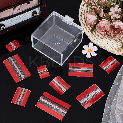 10Pcs 4 Styles Acrylic & Stainless Steel Self Adhesive Hinge FIND-BC0014-38-1