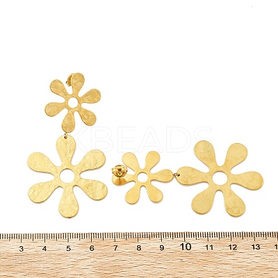 304 Stainless Steel Dangle Stud Earrings for Women EJEW-K268-12D-G-1