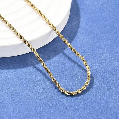 Ion Plating(IP) 304 Stainless Steel Rope Chain Necklaces NJEW-F226-03G-02-1