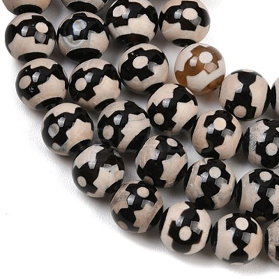 Tibetan Style dZi Beads Strands G-G328-A06-10mm-1