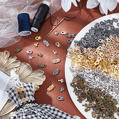 80 Sets 5 Colors Flower Alloy Snap Lock Clasps FIND-NB0004-03-1
