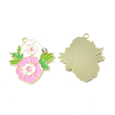 Rack Plating Alloy Enamel Pendants ENAM-M050-03LG-1