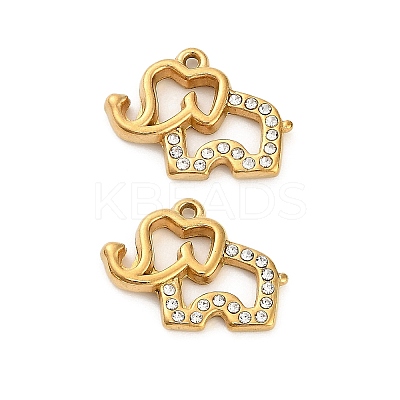 304 Stainless Steel Rhinestone Pendant STAS-U047-18G-1