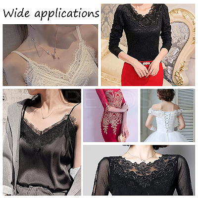 4Pcs 4 Style Milk Silk Embroidered Floral Lace Collar DIY-GF0005-39A-1