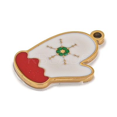 Christmas Theme 304 Stainless Steel Enamel Charms STAS-Z093-02G-1