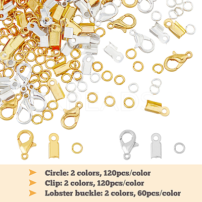 120Pcs 2 Color Zinc Alloy Lobster Claw Clasps DIY-HY0001-37-1