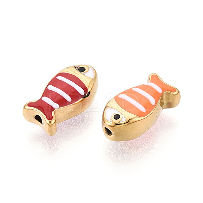 304 Stainless Steel Enamel Beads STAS-N124-38G-1