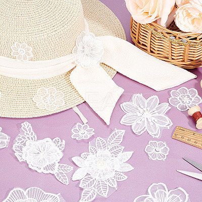 AHADEMAKER 20Pcs 10 Style Sew on Computerized Embroidery Polyester Clothing Patches PATC-GA0001-05-1
