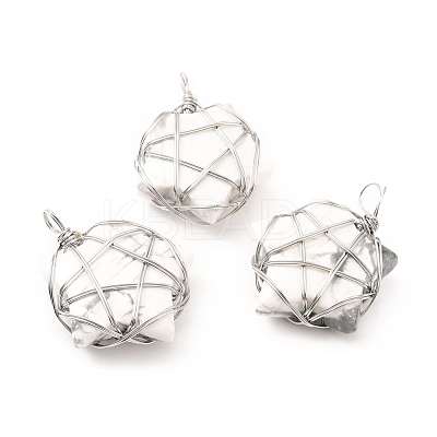 Natural Howlite Pendants G-D458-07P-01-RS-1