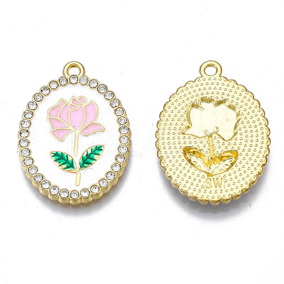 Rack Plating Alloy Enamel Pendants PALLOY-S132-337E-1