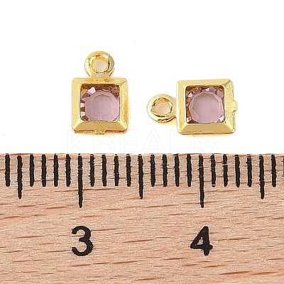 Rack Plating Brass Glass Pendants KK-S385-02G-08-1