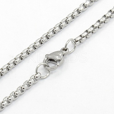 Tarnish Resistant Men's 304 Stainless Steel Box Chain Necklaces STAS-O037-67P-1