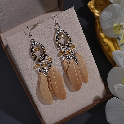 Alloy Rhinestone Teardrop Dangle Earrings FS-WGBDF6F-03-1