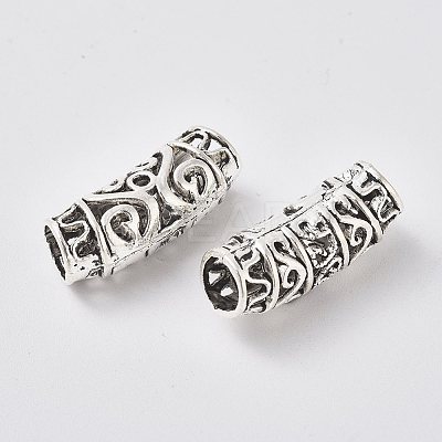 Tibetan Style Alloy Tube Beads LS-PALLOY-WH0067-12AS-1