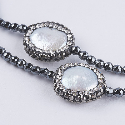 Non-magnetic Synthetic Hematite Beaded Necklaces NJEW-P207-16-1